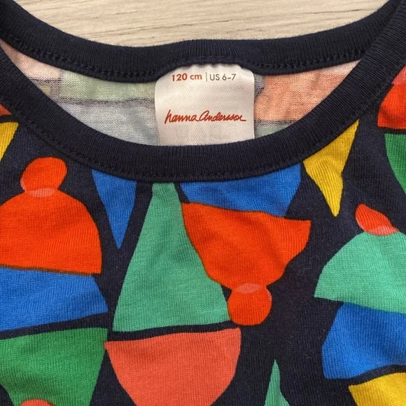 NWOT Hanna Andersson Sleeveless Print Tank Dress, Size 6-7 - Picture 3 of 3